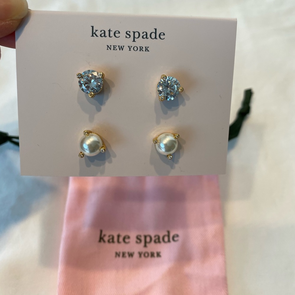 ⭐️NWT⭐️ Kate Spade Earrings Diamond and Pearl Rise and Shine